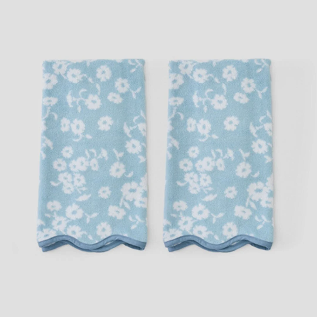 Patterned Scallop Hand Towels (pair) - Image 18